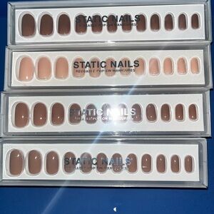 NIB Static Nails Press-On Manicures - Elegant Nude Collection